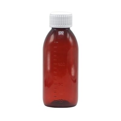 150mL/150cc/5 oz PET Empty Brown/Amber/Transparent Syrup Bottle with Tamper Proof Screw Cap
