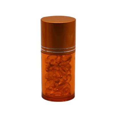 Refillable 60ml PET Pill Capsule Fish Oil Bottle with Gold Silver Aluminum Screw Cap
