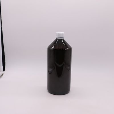 Dark Brown Translucent PET 1000ml Liquid Medicine Bottle with 28mm Tamper Proof Cap