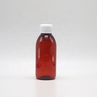 150mL/150cc/5 oz PET Empty Brown/Amber/Transparent Syrup Bottle with Tamper Proof Screw Cap