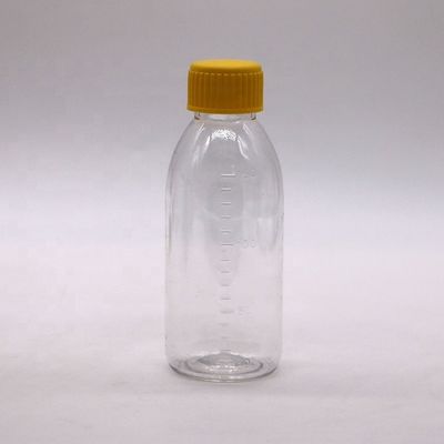 150mL/150cc/5 oz PET Empty Brown/Amber/Transparent Syrup Bottle with Tamper Proof Screw Cap