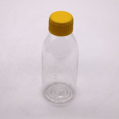 150mL/150cc/5 oz PET Empty Brown/Amber/Transparent Syrup Bottle with Tamper Proof Screw Cap