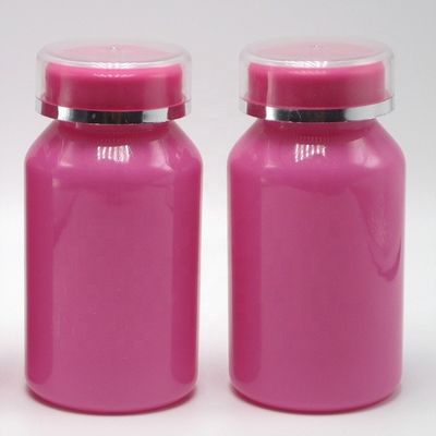 Customized Size PET Collar 120ml Bright Plastic Medicinal Bottle with Two Layer PS Cap