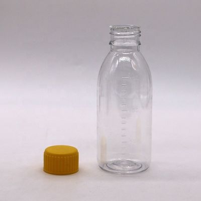 150mL/150cc/5 oz PET Empty Brown/Amber/Transparent Syrup Bottle with Tamper Proof Screw Cap
