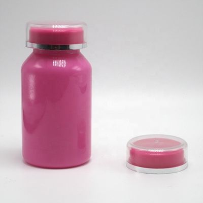 Customized Size PET Collar 120ml Bright Plastic Medicinal Bottle with Two Layer PS Cap