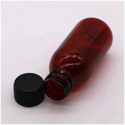 Screw Cap 100ml PET Scaled Bottle for Liquid Supplement Maple Syrup
