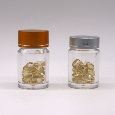 Pharmacy Medicine Tablets Container 30mL PS Bottle with Aluminum Cap and Custom Color