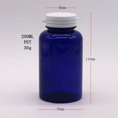 Pull-Ring Sealing Type 200cc Round PET Plastic Bottle for Capsule Supplement