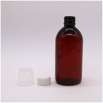 Body Material PET 300ml PET Empty Cough Syrup Bottle with Scale and Tamper Proof Cap