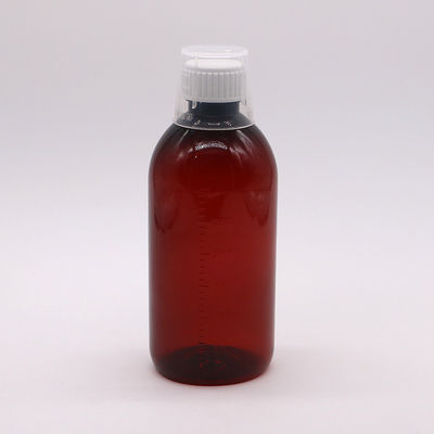 Body Material PET 300ml PET Empty Cough Syrup Bottle with Scale and Tamper Proof Cap
