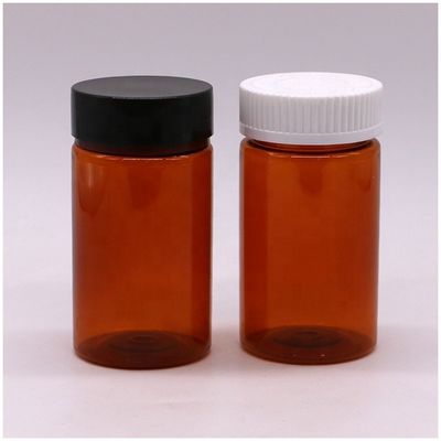 120ml PET Amber Color Round Shape Plastic Custom Made Pill Bottle with Screw Lids