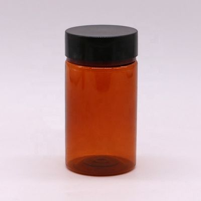 120ml PET Amber Color Round Shape Plastic Custom Made Pill Bottle with Screw Lids