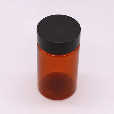 120ml PET Amber Color Round Shape Plastic Custom Made Pill Bottle with Screw Lids