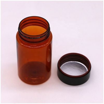120ml PET Amber Color Round Shape Plastic Custom Made Pill Bottle with Screw Lids