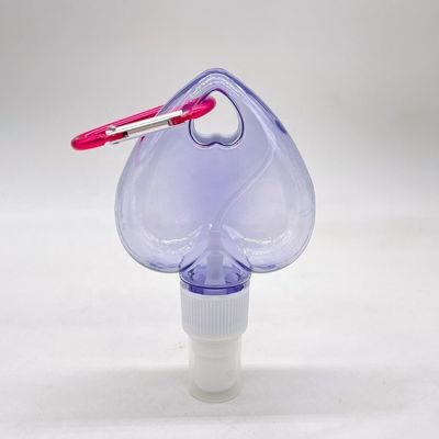 PET Heart / Leaf Shape Plastic Spray Bottle with Hanging Key Chain Collar Material PET