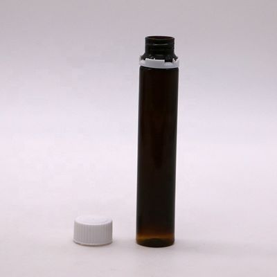 Food Grade 25ml/25cc Slim Smooth Amber/Coffee Plastic Oral Liquid Bottle with Tamper Proof Cap