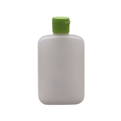 120ml HDPE Flat Square Cosmetic Bottle with Custom Color and Spiral Flip-Over Lid