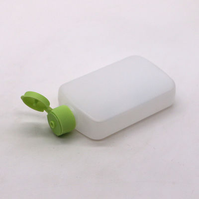 120ml HDPE Flat Square Cosmetic Bottle with Custom Color and Spiral Flip-Over Lid
