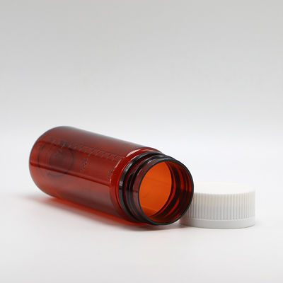 SCREW CAP 150ml Brown PET Bottle for Plastic Liquid Supplement and Child Safety Lids