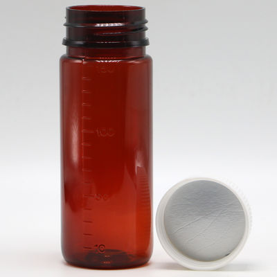 SCREW CAP 150ml Brown PET Bottle for Plastic Liquid Supplement and Child Safety Lids