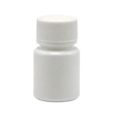 HDPE Round Shape 20mL White Plastic Empty Bottle for Chemical Powder Sample Liquid Storage