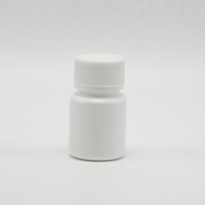 HDPE Round Shape 20mL White Plastic Empty Bottle for Chemical Powder Sample Liquid Storage