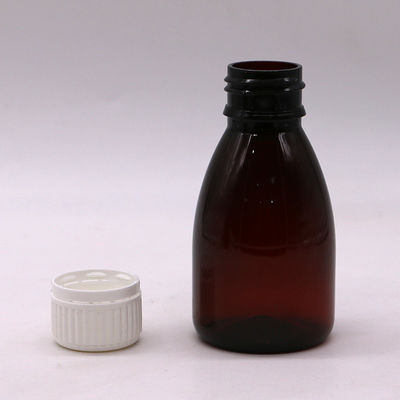 Customized Colors 100ml PET Amber Plastic Oral Liquid Drug-Grade Bottle with Safety Cap