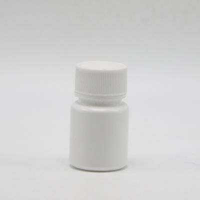 HDPE Round Shape 20mL White Plastic Empty Bottle for Chemical Powder Sample Liquid Storage