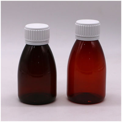 Customized Colors 100ml PET Amber Plastic Oral Liquid Drug-Grade Bottle with Safety Cap