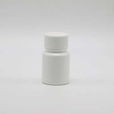 HDPE Round Shape 20mL White Plastic Empty Bottle for Chemical Powder Sample Liquid Storage