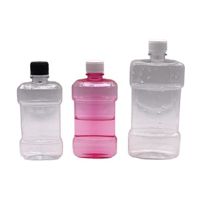 Screen Printing 500ml PET Unique Shape Liquid Mouthwash Plastic Bottle with Screw Cap