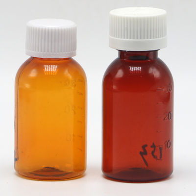GMP Pharmaceutical 30ml PET Amber Plastic Liquid Bottle with Tamper Proof Screw Cap