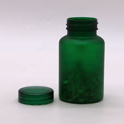 150CC PET Matte/Frosted Green Plastic Bottle with Child Resistance Cap and Label Sticker