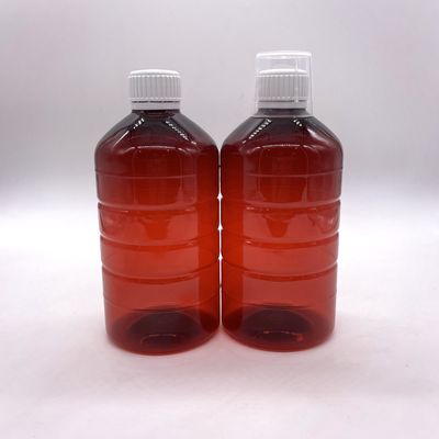 500cc PET Plastic Cylinder Bottle for Liquid Supplement Medicine 500mL/16.9oz Round Shape
