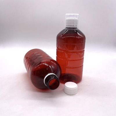 500cc PET Plastic Cylinder Bottle for Liquid Supplement Medicine 500mL/16.9oz Round Shape
