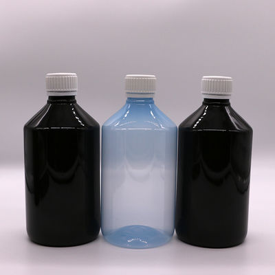 Liquid Medicine 1000ml Dark Brown Translucent PET Plastic Bottle with Tamper Proof Cap