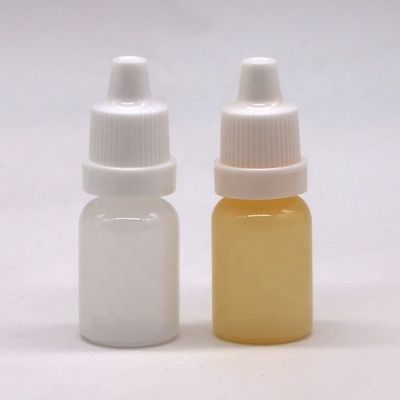 LDPE Plastic White Empty Squeezable Eye Liquid Dropper Bottle with Tamper Proof Caps 10mL