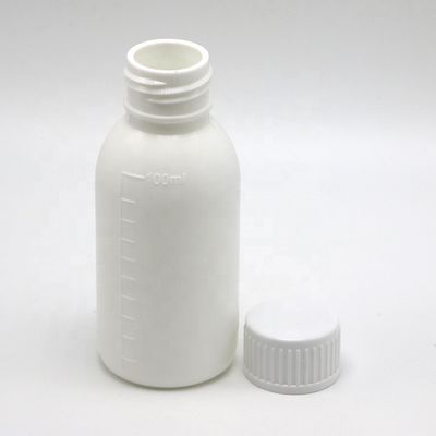 30mL/50mL/100mL PP White Liquid Medicine Bottle with Scaled Body and Screen Printing