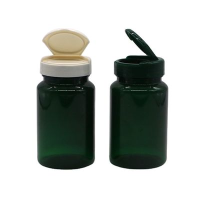 150ML PET capsule pill tablet leakproof bottle with flip top cap customized and degradable