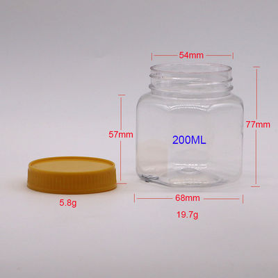 200ml PET Octagon Food Jar for Nuts Kernels Customizable Color Plastic Bottle