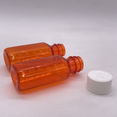 Accurate Dosage 2OZ Plastic Medicine Bottle with Child Resistant Cap and Measurement Scale