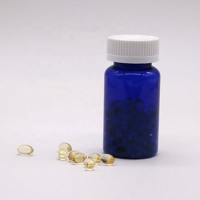 2OZ/60ml/CC Blue Plastic Capsule Bottle with Screw Cap PET Material 32mm Neck Size