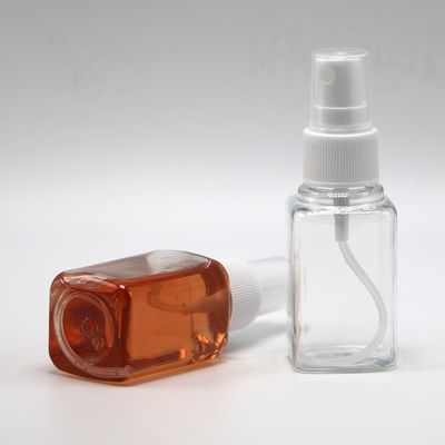 Clear Hand Sanitizer Leak Proof Bottles with 30ml Capacity and Fine Mist Spray Square