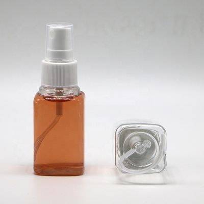 Clear Hand Sanitizer Leak Proof Bottles with 30ml Capacity and Fine Mist Spray Square