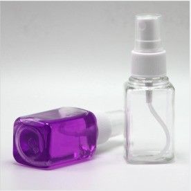 Clear Hand Sanitizer Leak Proof Bottles with 30ml Capacity and Fine Mist Spray Square