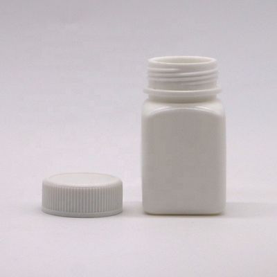 Small Capacity 50cc HDPE Sterile Square Plastic Bottle with Screw Cap Customized