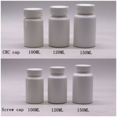 4OZ 120ML HDPE White Black Empty Plastic Medicine Bottle for Pill Vitamin Capsule Made