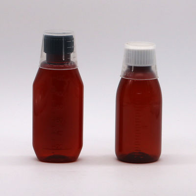 SCREW CAP 120mL Amber Oval Pharmacy Container with Child Safety Cap and Maple Syrup