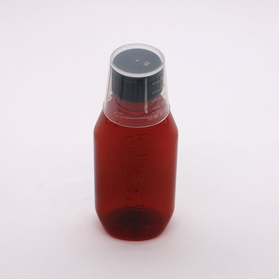 SCREW CAP 120mL Amber Oval Pharmacy Container with Child Safety Cap and Maple Syrup