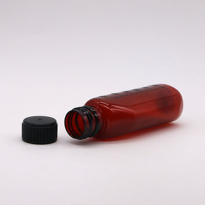 SCREW CAP 120mL Amber Oval Pharmacy Container with Child Safety Cap and Maple Syrup